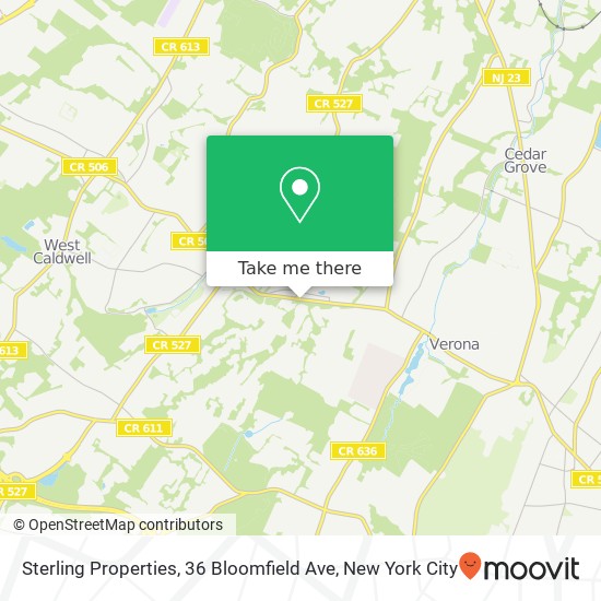 Mapa de Sterling Properties, 36 Bloomfield Ave