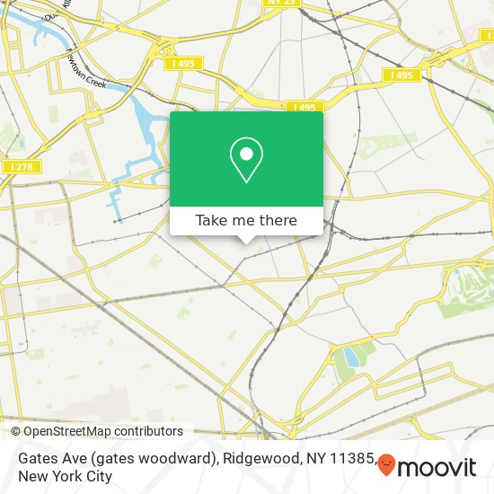 Mapa de Gates Ave (gates woodward), Ridgewood, NY 11385