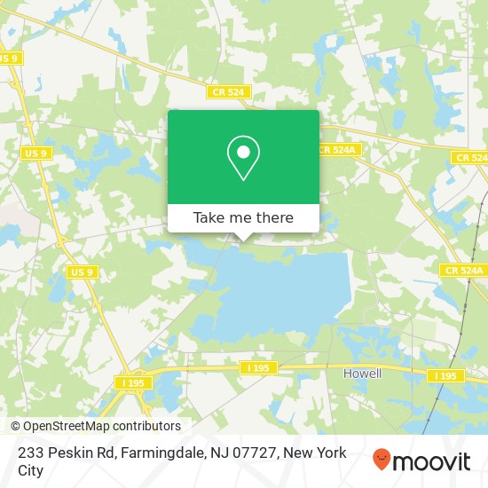 Mapa de 233 Peskin Rd, Farmingdale, NJ 07727