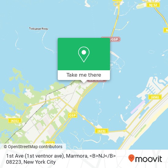 Mapa de 1st Ave (1st ventnor ave), Marmora, <B>NJ< / B> 08223
