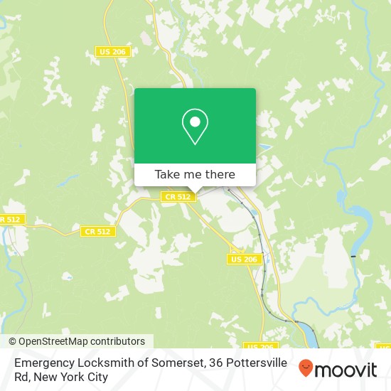 Mapa de Emergency Locksmith of Somerset, 36 Pottersville Rd