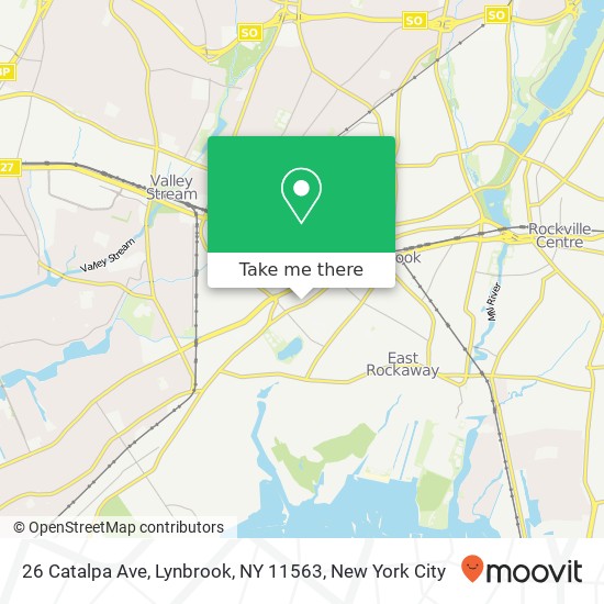 Mapa de 26 Catalpa Ave, Lynbrook, NY 11563
