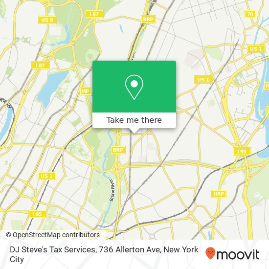 Mapa de DJ Steve's Tax Services, 736 Allerton Ave