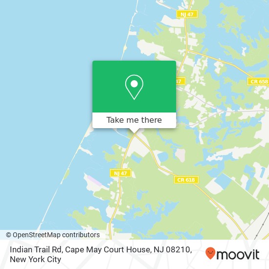 Mapa de Indian Trail Rd, Cape May Court House, NJ 08210