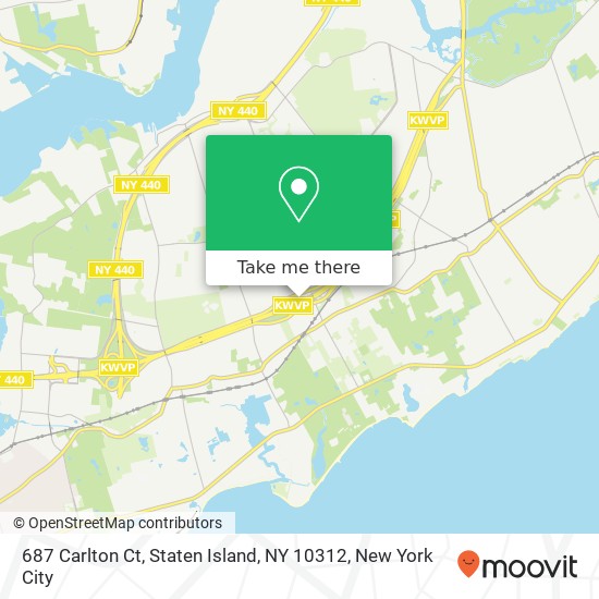 Mapa de 687 Carlton Ct, Staten Island, NY 10312