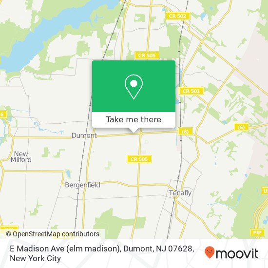 E Madison Ave (elm madison), Dumont, NJ 07628 map