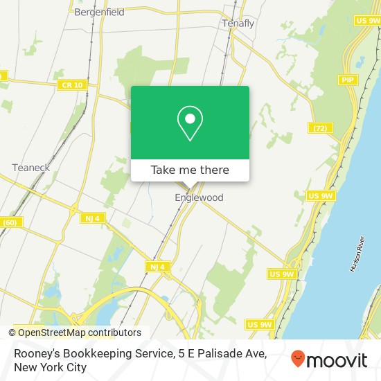 Mapa de Rooney's Bookkeeping Service, 5 E Palisade Ave