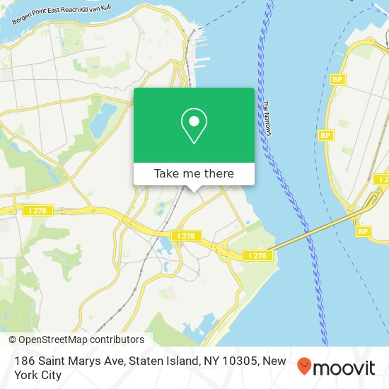 Mapa de 186 Saint Marys Ave, Staten Island, NY 10305