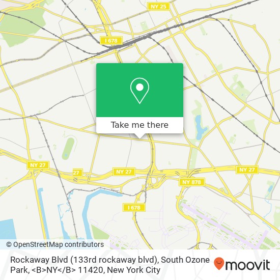 Mapa de Rockaway Blvd (133rd rockaway blvd), South Ozone Park, <B>NY< / B> 11420