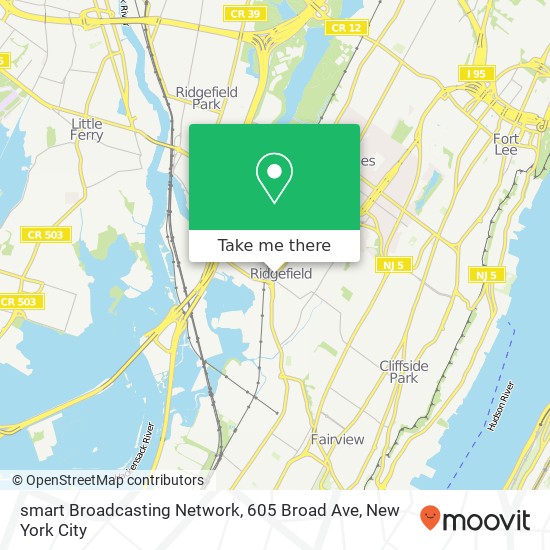 Mapa de smart Broadcasting Network, 605 Broad Ave