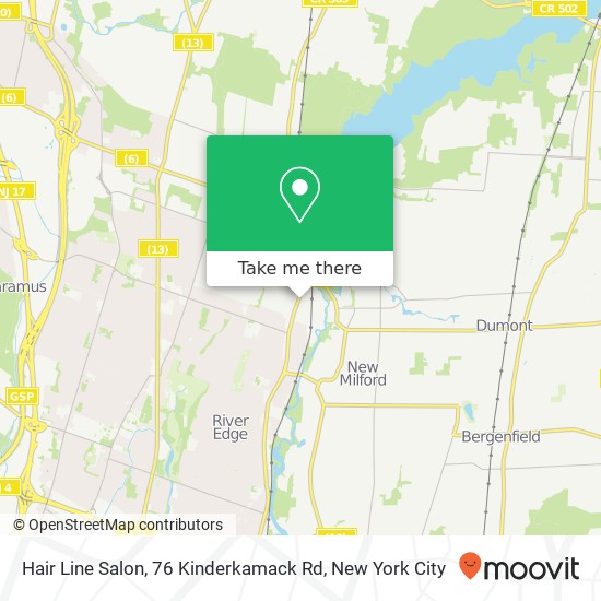 Hair Line Salon, 76 Kinderkamack Rd map