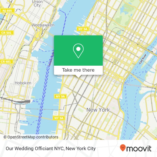 Our Wedding Officiant NYC map