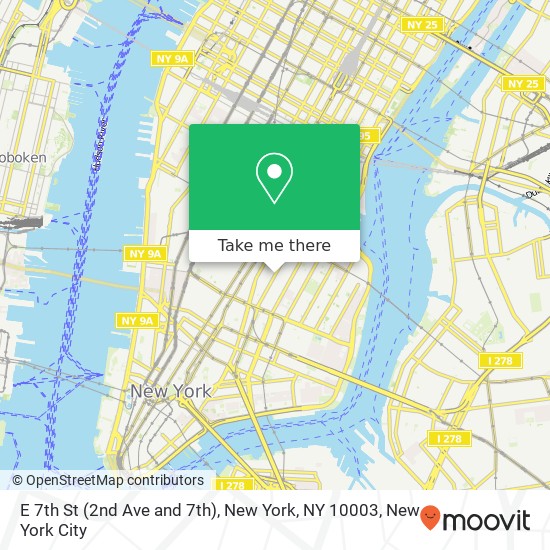 Mapa de E 7th St (2nd Ave and 7th), New York, NY 10003