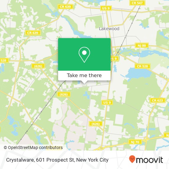 Crystalware, 601 Prospect St map
