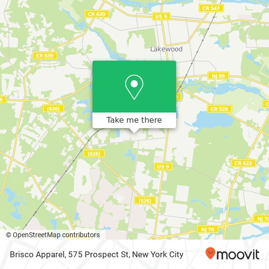 Mapa de Brisco Apparel, 575 Prospect St