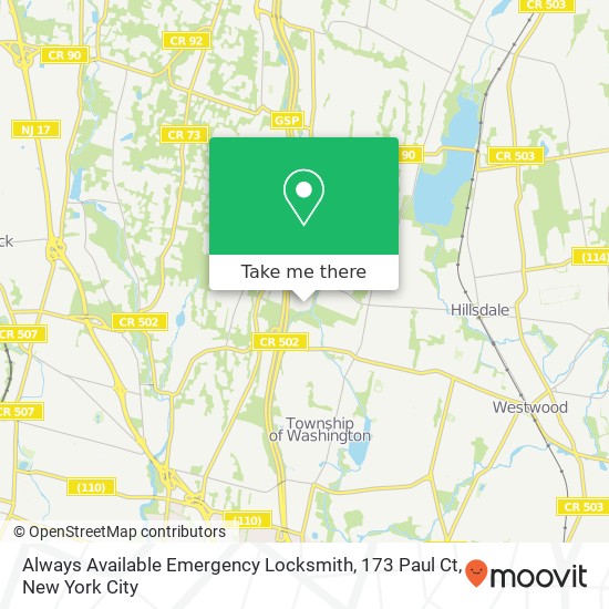 Mapa de Always Available Emergency Locksmith, 173 Paul Ct