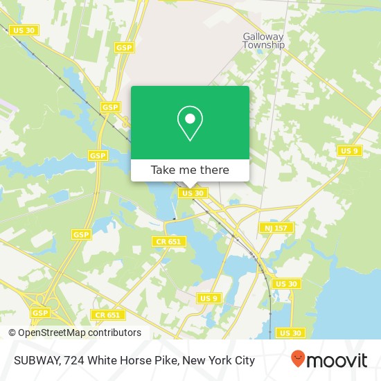 Mapa de SUBWAY, 724 White Horse Pike