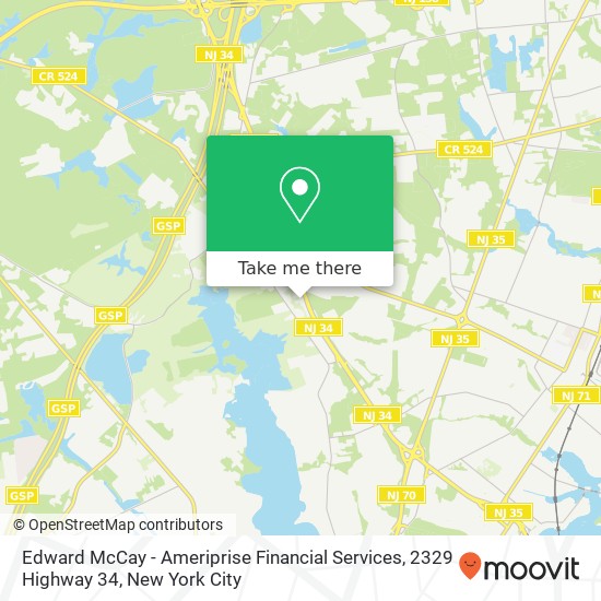 Mapa de Edward McCay - Ameriprise Financial Services, 2329 Highway 34