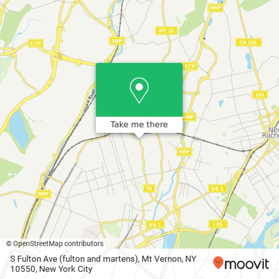 Mapa de S Fulton Ave (fulton and martens), Mt Vernon, NY 10550