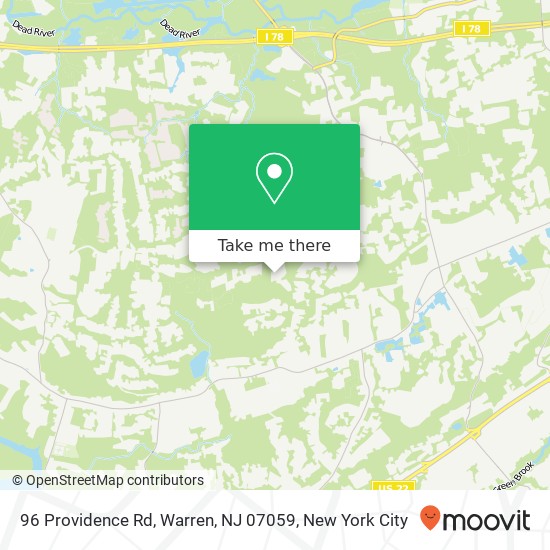 Mapa de 96 Providence Rd, Warren, NJ 07059