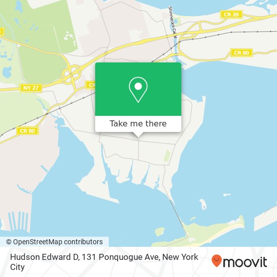 Hudson Edward D, 131 Ponquogue Ave map