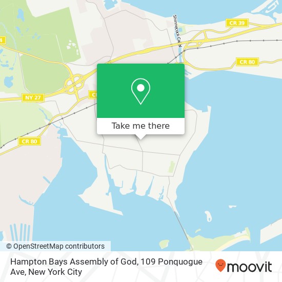 Mapa de Hampton Bays Assembly of God, 109 Ponquogue Ave