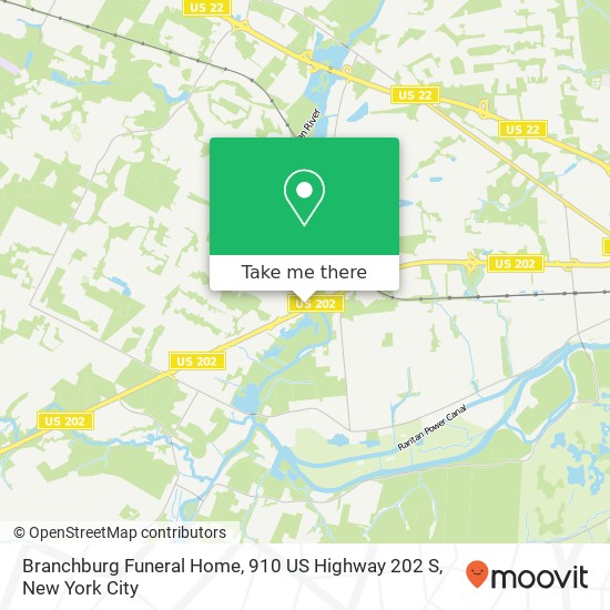 Mapa de Branchburg Funeral Home, 910 US Highway 202 S