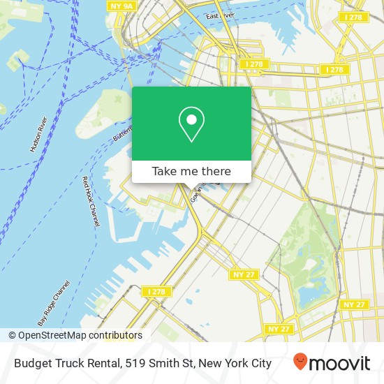 Budget Truck Rental, 519 Smith St map