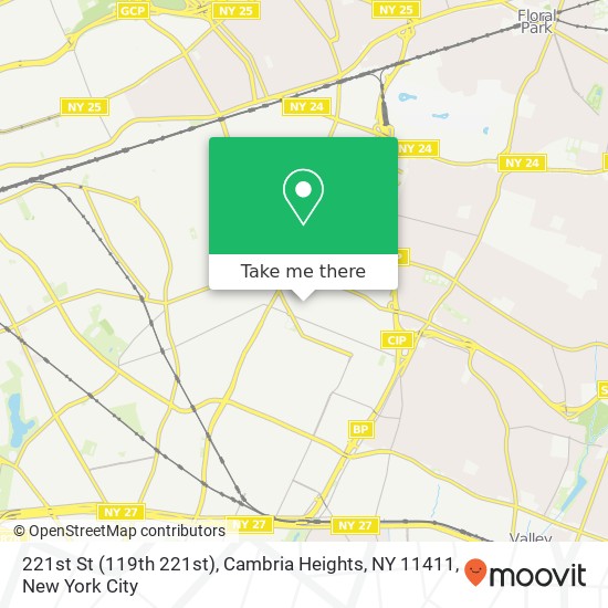 Mapa de 221st St (119th 221st), Cambria Heights, NY 11411
