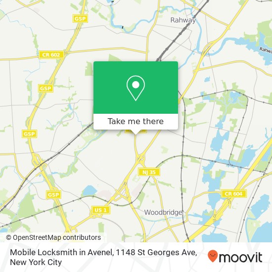 Mobile Locksmith in Avenel, 1148 St Georges Ave map