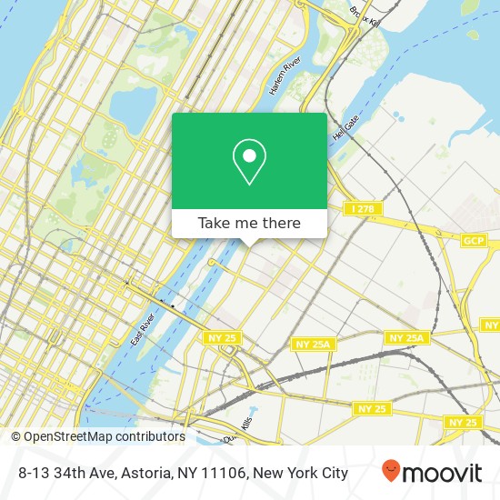 Mapa de 8-13 34th Ave, Astoria, NY 11106