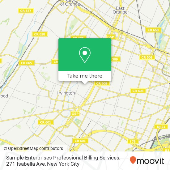 Sample Enterprises Professional Billing Services, 271 Isabella Ave map
