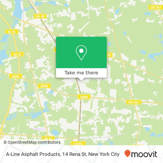 Mapa de A-Line Asphalt Products, 14 Rena St