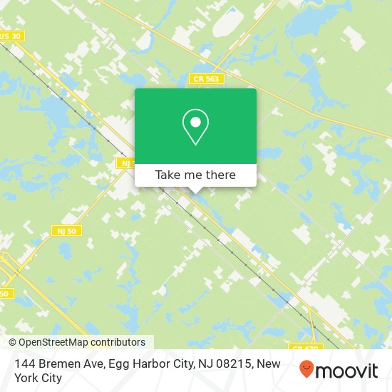 Mapa de 144 Bremen Ave, Egg Harbor City, NJ 08215