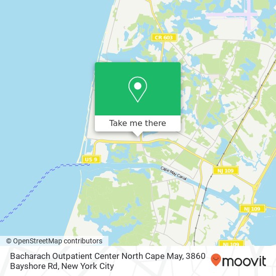 Bacharach Outpatient Center North Cape May, 3860 Bayshore Rd map