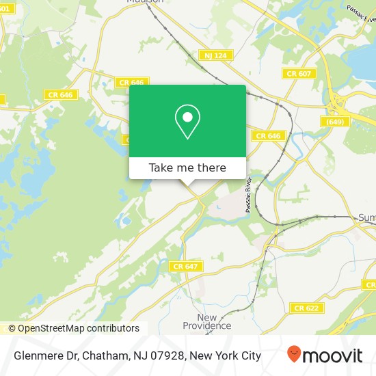 Mapa de Glenmere Dr, Chatham, NJ 07928