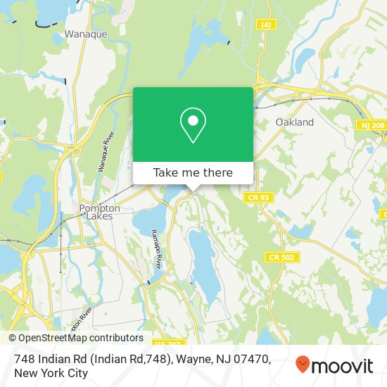 748 Indian Rd (Indian Rd,748), Wayne, NJ 07470 map
