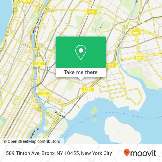 Mapa de 589 Tinton Ave, Bronx, NY 10455