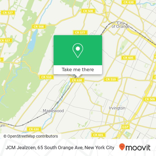 Mapa de JCM Jealzcen, 65 South Orange Ave