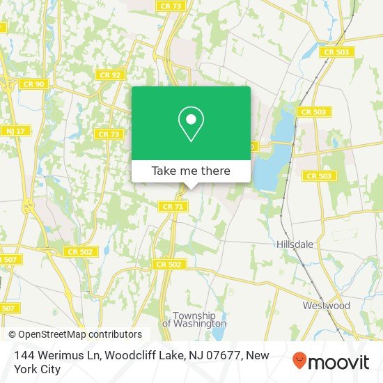 Mapa de 144 Werimus Ln, Woodcliff Lake, NJ 07677