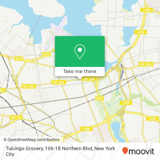 Mapa de Tulcingo Grocery, 106-18 Northern Blvd