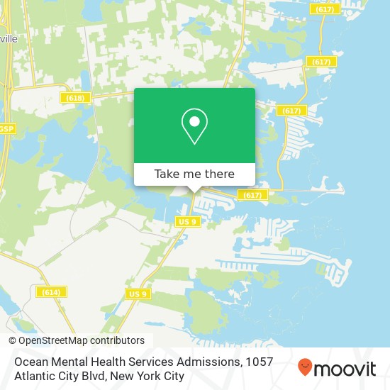 Ocean Mental Health Services Admissions, 1057 Atlantic City Blvd map