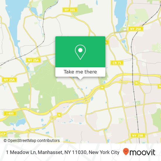 Mapa de 1 Meadow Ln, Manhasset, NY 11030
