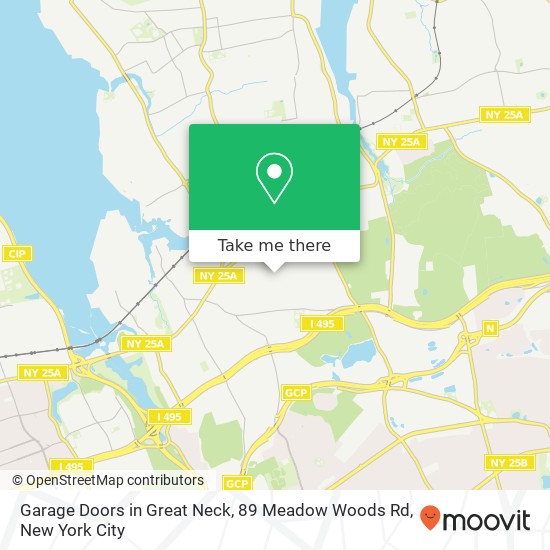 Mapa de Garage Doors in Great Neck, 89 Meadow Woods Rd