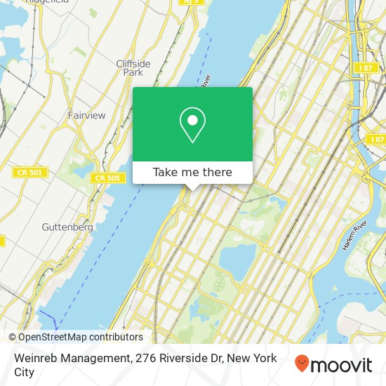 Weinreb Management, 276 Riverside Dr map
