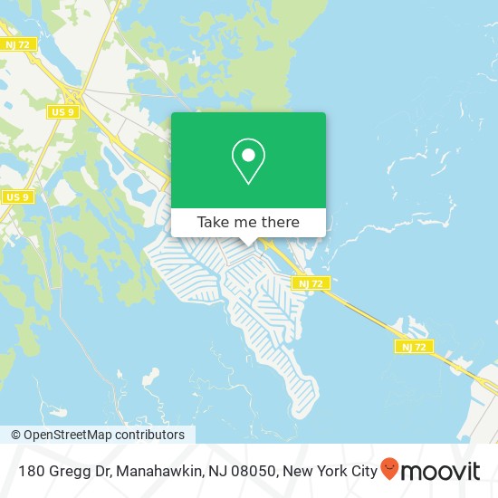 Mapa de 180 Gregg Dr, Manahawkin, NJ 08050
