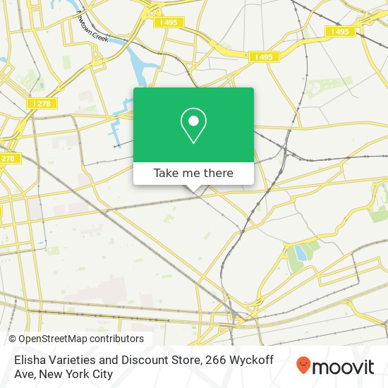 Elisha Varieties and Discount Store, 266 Wyckoff Ave map