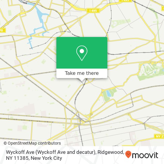Wyckoff Ave (Wyckoff Ave and decatur), Ridgewood, NY 11385 map