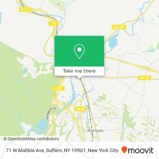 71 W Maltbie Ave, Suffern, NY 10901 map