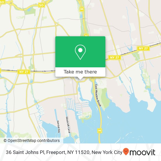 Mapa de 36 Saint Johns Pl, Freeport, NY 11520